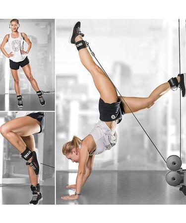 Eikeji Foot Loops Cable Pull Set - 2-Piece D-Ring Foot Cuffs & Carabiners for Fitness Training - Leg Extensions & Glute Workout for Men & Women - Buy Online on SooperMarket.com