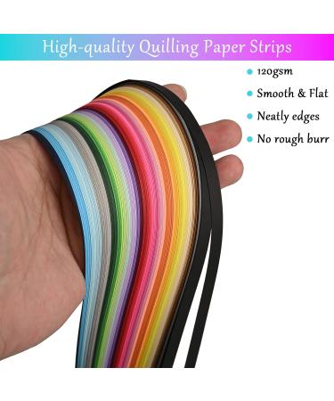 YURROAD Quilling Paper Strips Kit - 36 Colors, 720 Strips, 54cm Length, 3mm 5mm 7mm 10mm Width (4 Packs) - Buy Online on SooperMarket.com