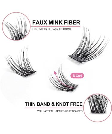 168 Pcs Cluster Eyelash Extensions Kit | DIY Lashes Extension Kit with Bond & Seal | Individual Lashes Kit for Home | 9-16mm Mixed Wide-stem Cluster Lash | Includes Applicator | 1 Count - Buy Online on SooperMarket.com