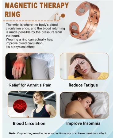 EnerCoppeX Copper Magnetic Ring for Women Lymphatic Drainage Adjustable Ring 3500 Gauss Magnet (CPR-0959) - Buy Online on SooperMarket.com