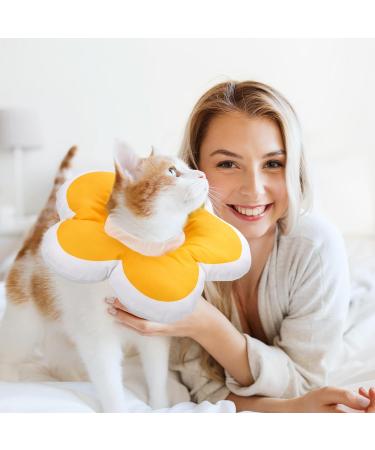 XINRUI 2 Pack Soft Cat Cone Collar Adjustable Soft Cone for Cats Recovery After Surgery Cute Protective Cat Recovery Collar for Kitten Puppies (Purple & Yellow) - Buy Online on SooperMarket.com