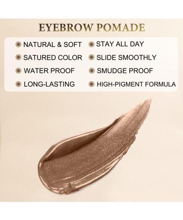 Eyebrow Stamp Stencil Kit with Waterproof Pencil, Pomade, 20 Stencils, and Dual-ended Brush - Soft Brown - Buy Online on SooperMarket.com
