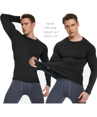 Men's Thermal Compression Shirt Fleece Lined Long Sleeve Athletic Base Layer - 5 Pack Large - Buy Online on SooperMarket.com