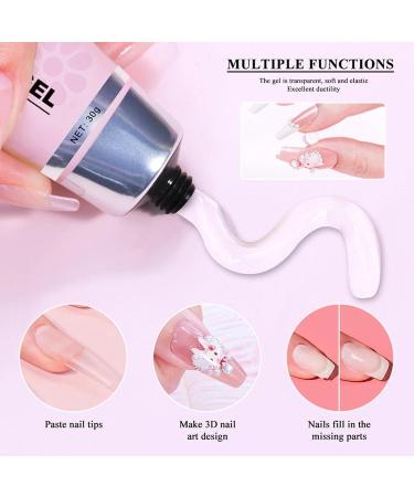 Dranng Gel Extension Nail Kit - Artificial Extension Nail Set With Tips For Girls Gel Nail Extension Fake Nails Kit Portable Gel Nail Extension Set Transparent Tips Nails Set For - Buy Online on SooperMarket.com