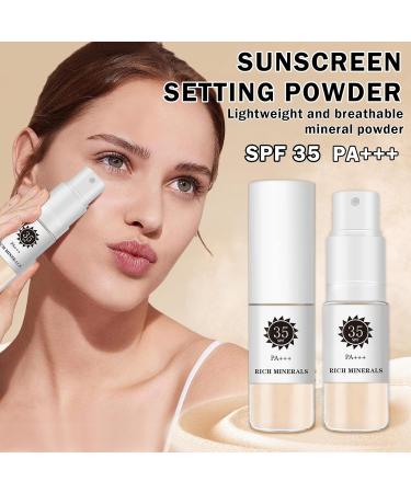 AWCCXMYM Sunscreen Powder SPF 35 - Mineral Full Coverage Setting Powder for Hair Face & Body | Vegan Cruelty-Free Translucent Flawless Skin - Buy Online on SooperMarket.com