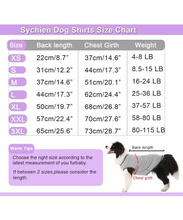 Sychien Dog T-Shirt 2-Pack - Soft Combed Cotton Breathable & Sun Protection - Large Gray-White Striped Shirt for Boys Girls & Dogs - Buy Online on SooperMarket.com