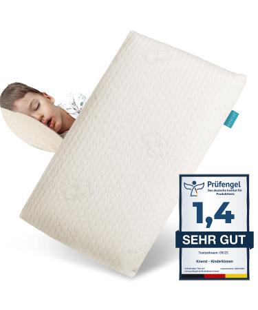 KNERST children's pillow - ergonomic pillow children's room with memory foam - pillow 25x50 cm Ideal as a children's pillow - pillow 25x50 for a relaxing sleep including pillow cover - pillow children 25 x 50 cm