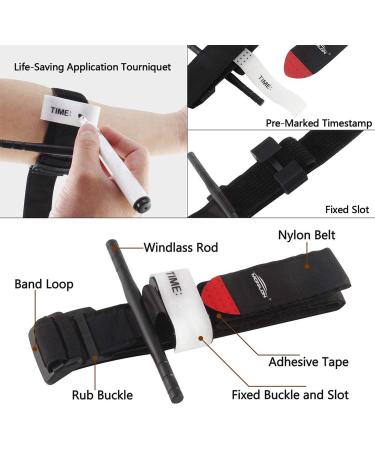 Tourniquets 2 Pack Emergency Outdoor Tourniquet First Aid Tactical Life Saving Hemorrhage Control Single-handed Operation of Hemostatic Bandage - Buy Online on SooperMarket.com