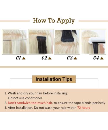 AGMITY Tape in Hair Extensions Platinum Blonde 100% Real Human Hair 22 inches 20pcs 50g/pack Straight Seamless Skin Weft Tape in Human Hair Extensions Blonde(22 inches #60 Platinum Blonde) 22 inch #60 Platinum Blonde - Buy Online on SooperMarket.com