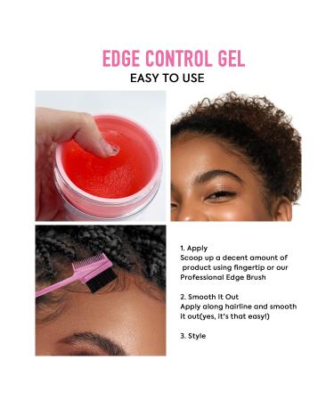 Immetee Edge Control Gel with Brush - Flyaway Tamer & Afro Hair Styling Gel (100g Green-Avocado) - International Shipping Available - Buy Online on SooperMarket.com