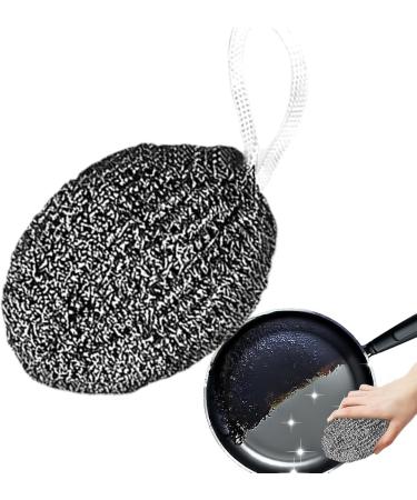 Stainless Steel Sponges Scrubbers | Hangable Kitchen Cleaning Metal Dish Scrubber Cleaning Brush For Pots Non-Stick Pot Steel Wire Ball Heavy Duty Dish Scrubber Stainless Steel - Buy Online on SooperMarket.com