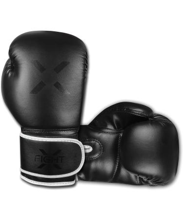 FightX Boxing Gloves for Men & Women - Lightweight 16oz MMA Heavy Bag Gloves for Training & Sparring - Full Black Kickboxing Gloves - Buy Online on SooperMarket.com