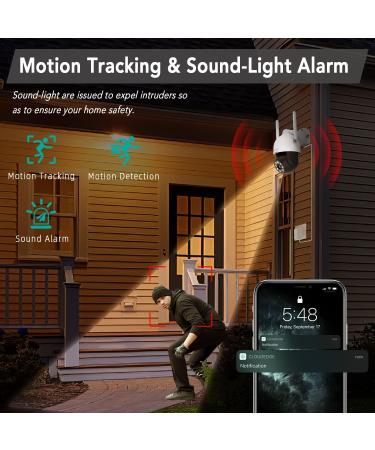 Dekco 2K Outdoor WiFi Security Camera with 360 Pan-Tilt View, Motion Detection, Siren, 2-Way Audio, Full Color Night Vision - Waterproof Dome Surveillance Camera for Home - 3MP, 1 Pack - Buy Online on SooperMarket.com