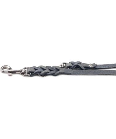 Adjustable Fat Leather Dog Leash for Small & Large Dogs - 2m Grey | Double Leash | Durable & Comfortable - Buy Online on SooperMarket.com