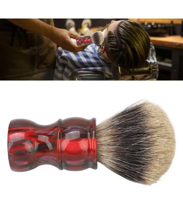 Synthetic Hair Shaving Brush with Red Resin Grip | Barber Salon Tool for Face Hair Cleaning | Best Gifts for Men & Women - Buy Online on SooperMarket.com