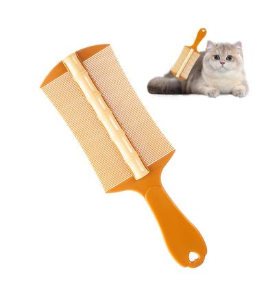Pet Comb for Cats - Double-Sided Dog Grooming Comb Kitten Flea Comb - Hangable Cat Grooming Comb Pet Grooming Comb for Home Pet Shops Yellow