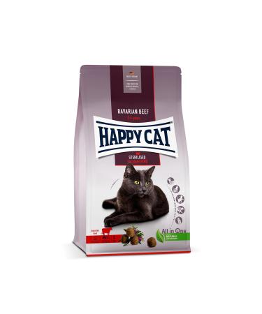 Happy Cat 70573 - Sterilized Adult pre -Alps beef - dry food for sterilized cats and hangover - 300 g content beef 300 g (1 Pack)