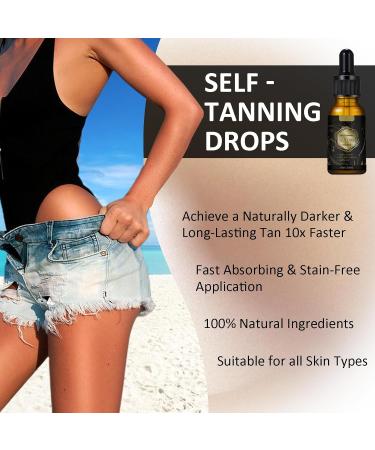 Face Tanning Drops Bronzing Drops - Self Tanning Drops for Face Instant Tan Fake Tan Streak-Free Self Tanning Drops with Aloe Vera & Plant Extracts - Face Tan Drops Liquid Facial Bronzing Solution - Buy Online on SooperMarket.com