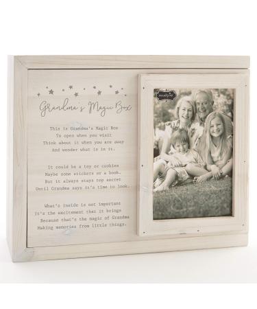 Mud Pie Keepsake Grandma's Magic Wooden Box, White