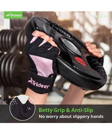 Trideer Breathable Workout Gloves for Women - Pink Small (6.3-7.1 in) | Weight Lifting, Gym, Exercise, Training, Rowing, Biking - Buy Online on SooperMarket.com