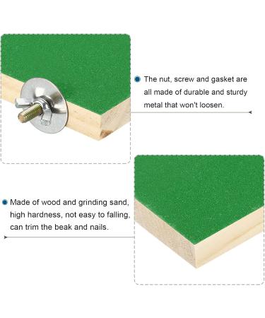 Patikil Bird Perch Stand - Wooden Playground for Small Birds Parrots & Budgies - Clean Paw Grinding Accessory in Green - Buy Online on SooperMarket.com