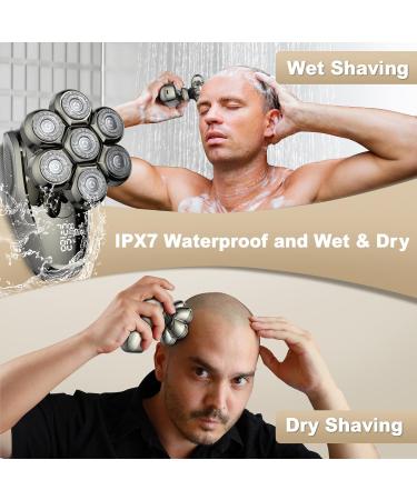 7D Head Shavers for Bald Men - IPX7 Waterproof LED Display Type-C Charging & 5-in-1 Grooming Kit | Shop Internationally - Buy Online on SooperMarket.com