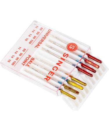 SINGER 04800 Universal Regular Point and Ball Point Sewing Machine Needles - Assorted Sizes 80/11, 90/14, 100/16 - 8 Count - Buy Online on SooperMarket.com