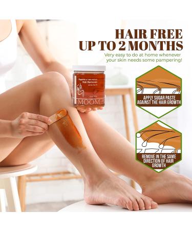 MOOM Organic Hair Remover Waxing Kit Refill - Tea Tree Oil & Lemon Juice Infused, 12 oz - Natural Sugar Glaze for Bikini Leg Eyebrow & Body - Buy Online on SooperMarket.com