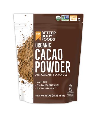 BetterBody Foods Organic Cacao Powder Non-GMO Gluten-Free Superfood ( .) Cocoa 16 Ounce