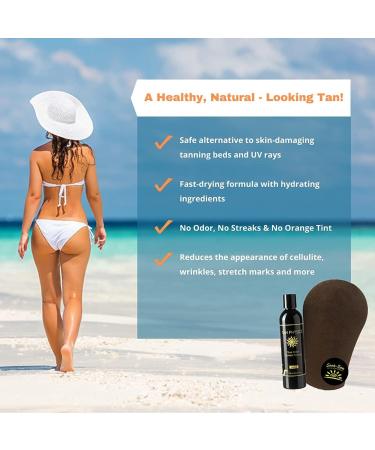 Tan Physics Self Tanner - 8 Fl oz with Mitt | Best Sunless Tanner for Quick Natural Looking Tan - Ships Internationally - Buy Online on SooperMarket.com