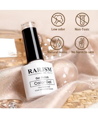 RARJSM Reflective Glitter Gel Polish - Sparkly Nude Brown for Winter Nail Art | 7.5ML UV LED Manicure - Buy Online on SooperMarket.com