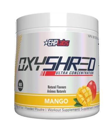 EHPlabs OxyShred Thermogenic Pre Workout Powder & Shredding Supplement - Preworkout for Men & Women Sugar Free Energy Powder with 150mg of Caffeine - Mango 60 Servings