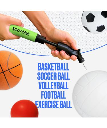 Sportbit Ball Pump with 5 Needles Set - Universal Hand Pump for Volleyball Basketball Football Soccer & Gymnastics - Inflatable Air Pump in Green - Buy Online on SooperMarket.com