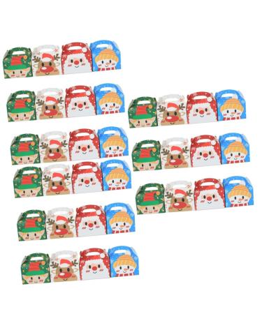 ibasenice 36 Pcs Christmas Muffin Box Christmas Favor Boxes Xmas Goodies Container Holiday Cookie Boxes Christmas Storage Boxes Muffin Container Boxes Dessert Gingerbread House