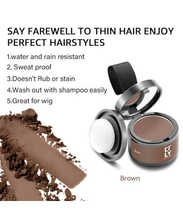 EFLY Root Touch Up Gray Hair Shadow Powder - Medium Brown for Thinning Hair Eyebrows & Beard - Instant Temporary Hair Color 0.14 oz Synthetic Material Free - Buy Online on SooperMarket.com
