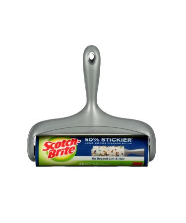 Scotch-Brite 50% Stickier Large Surface Lint Roller, Works Great On Pet Hair, 60 Sheets 1 Roller