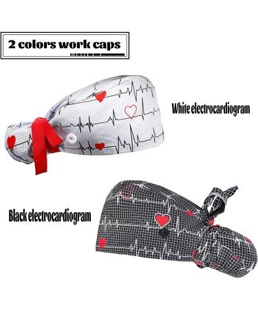 YUESUO 2 Pack Working Caps with Buttons and Sweatband - Adjustable Cotton Hats for Women & Men - Ideal for Long Hair - Shower Caps Included - Buy Online on SooperMarket.com