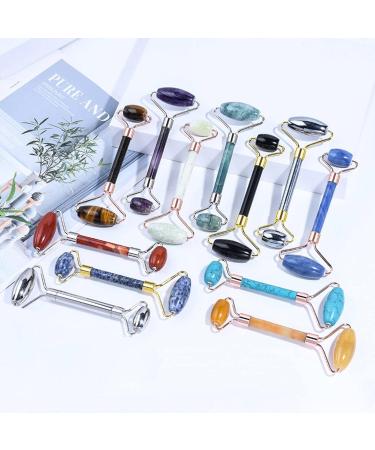 Multi-Material Jade Roller Double Head Face Massager - Crystal Facial Rolling Stick | Shipping Worldwide - Buy Online on SooperMarket.com