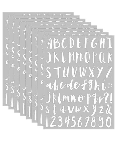 8 Sheets Vinyl Alphabet Letter Sticker Cursive Alphabet Letter Script Pantry Labels Self-Adhesive Vinyl Sticker for Scrapbooking Mailbox Kitchen Signs Grad Cap Containers Jar Labels (White 1 Inch) White 1 Inch