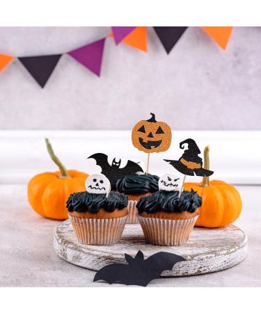 Cosswe Cupcake Toppers Pack of 18 Glitter Halloween Cupcake Topping - Buy Online on SooperMarket.com