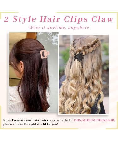 6 Pack Small Flower Claw Clips - Neutral Colors Non-Slip Hair Clips for Thin Hair - 2 Inch Rectangle Design for Women & Girls - Buy Online on SooperMarket.com