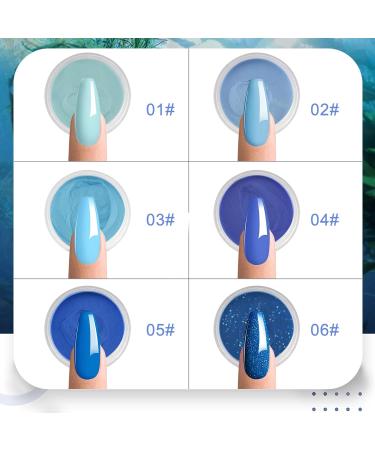 Buy Honey Joy 6 Box Set of Light Royal Blue Dip Powder Nail Colors | No Lamp Cure Gel Polish Effect - Even & Smooth Finishing - Buy Online on SooperMarket.com