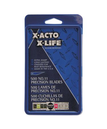 X-Acto No.11 Classic Fine Point X-Life Refill Blade - 11 - StyleDurable  Self-sharpening  Rust Resistant - Carbon Steel - 500 / Box - Silver