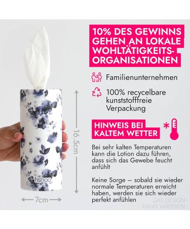 TiShoo Extra Soft Handkerchiefs | Moisturizing 4-Latz | Eco-Friendly Travel Pack | 16 Plastic-Free Tubes | Perfect for Home & Car - Blue/Ice Blue - Buy Online on SooperMarket.com