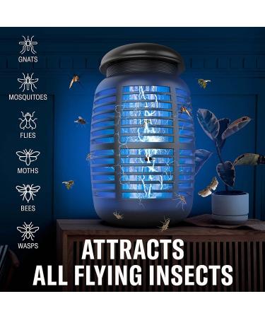 2-in-1 Bug Zapper + Attractant - 4800V Mosquito Killer - Electric Insect Fly Trap - Waterproof Indoor & Outdoor - Bright Light Bulb Lamp for Backyard, Patio, Home - Plug-in - Buy Online on SooperMarket.com
