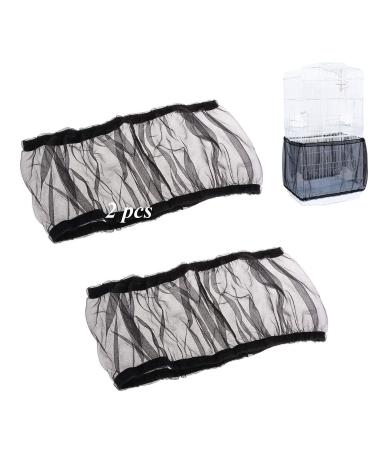 2 pcs Large Bird Cage Cover Seed Catcher Adjustable Breathable Birdcage Cover Nylon Skirt Seed Guard for Parrot Parrot Macaw Africa Round Square cage