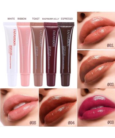 Hydrating Lip Glowy Balm - Moisturizing & Plumping Gloss for Dry Cracked Lips | Shea Butter & Babassu Oil | Nourishing Lip Care (01# Ribbon - Buy Online on SooperMarket.com