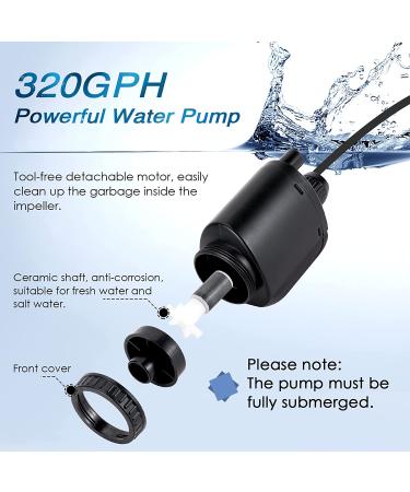 AQQA Electric Aquarium Gravel Cleaner 6-in-1 | 320GPH 20W Automatic Fish Tank Cleaning Tool | Suitable for Water Changes, Sand Washing, and Water Filtration - Buy Online on SooperMarket.com