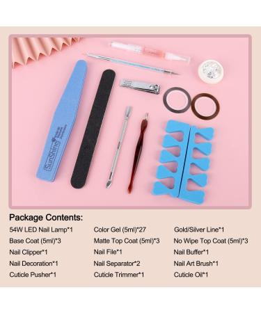 Lavender Violets 48 Gel Polishes UV LED Nail Lamp Kit with Nail Brushes & Top Coats - Q975 Collection - Buy Online on SooperMarket.com