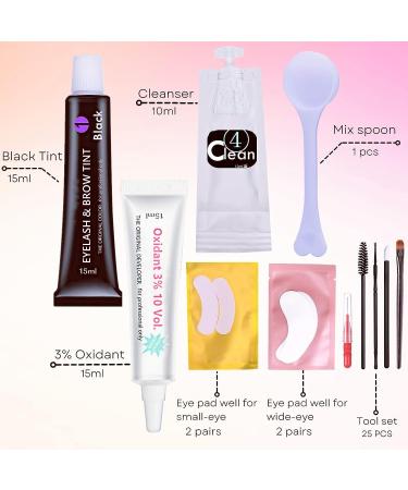 Lash & Brow Tint Kit - DIY Eyelash & Eyebrow Dye Set for 6 weeks of Voluminous Black Stained Mascara Look - Buy Online on SooperMarket.com